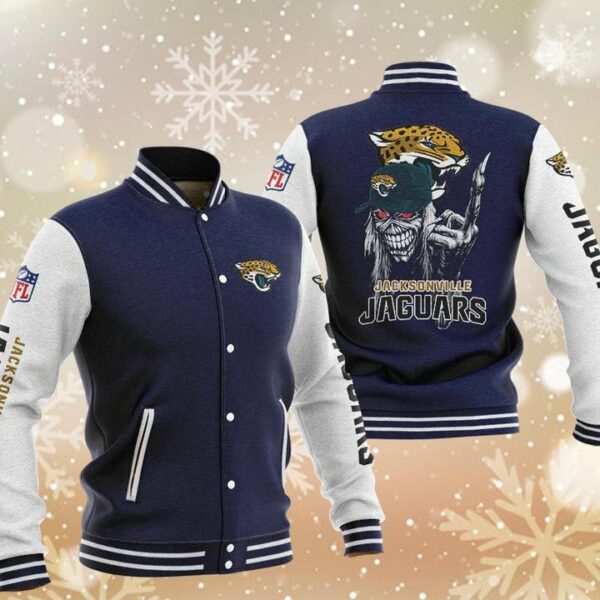 NFL Jacksonville Jaguars Iron Maiden Navy Baseball Jacket