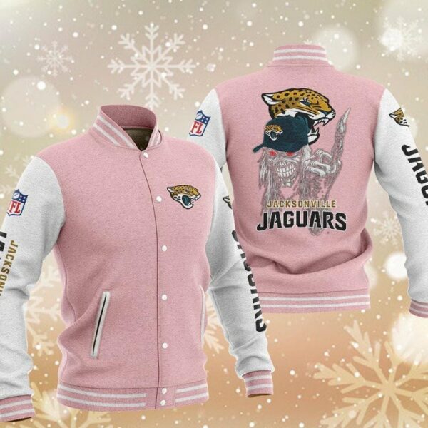 NFL Jacksonville Jaguars Iron Maiden Pink Baseball Jacket