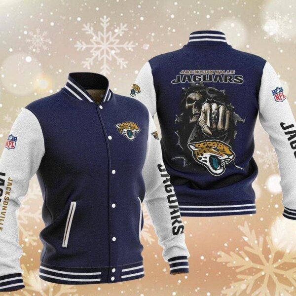 NFL Jacksonville Jaguars Navy Skull Baseball Jacket