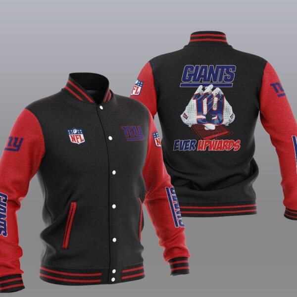 NFL New York Giants Black Red Ever Upwards Baseball Jacket