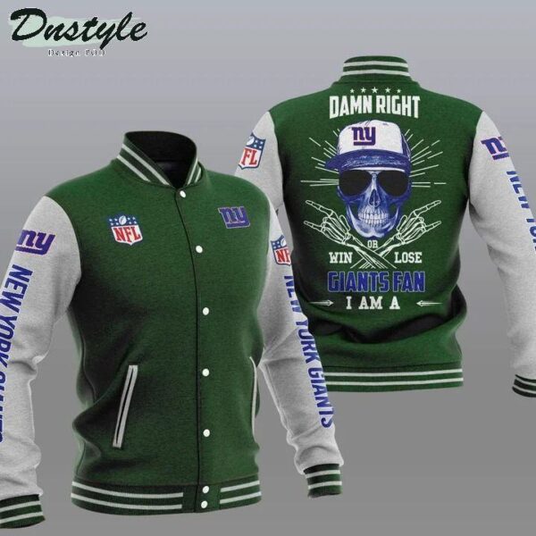 NFL New York Giants Green Damn Right Baseball Jacket