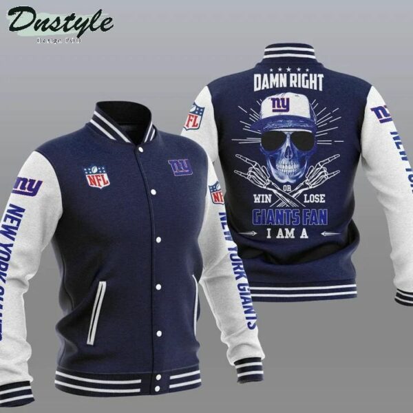 NFL New York Giants Navy Blue Damn Right Baseball Jacket