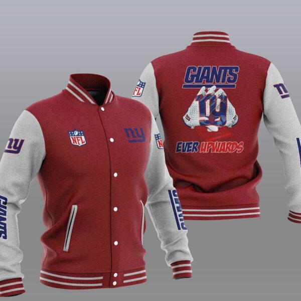 NFL New York Giants Red Grey Ever Upwards Baseball Jacket