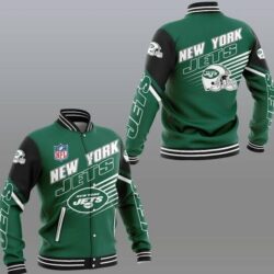 NFL New York Jets Green Black Baseball Jacket