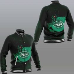 NFL New York Jets Green Skull Baseball Jacket