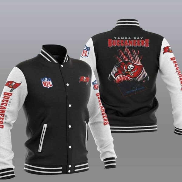 NFL Tampa Bay Buccaneers Black White Baseball Jacket