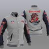 NFL Tampa Bay Buccaneers Grey Blue Baseball Jacket NFL Tampa Bay Buccaneers Grey Blue Baseball Jacket