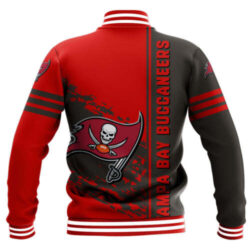 NFL Tampa Bay Buccaneers, Red Black Baseball Jacket football for fan NFL Tampa Bay Buccaneers, Red Black Baseball Jacket football for fan