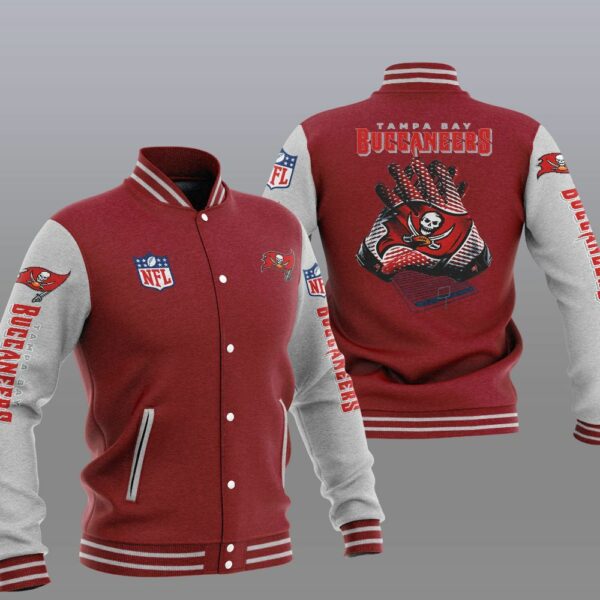 NFL Tampa Bay Buccaneers Red Grey Baseball Jacket