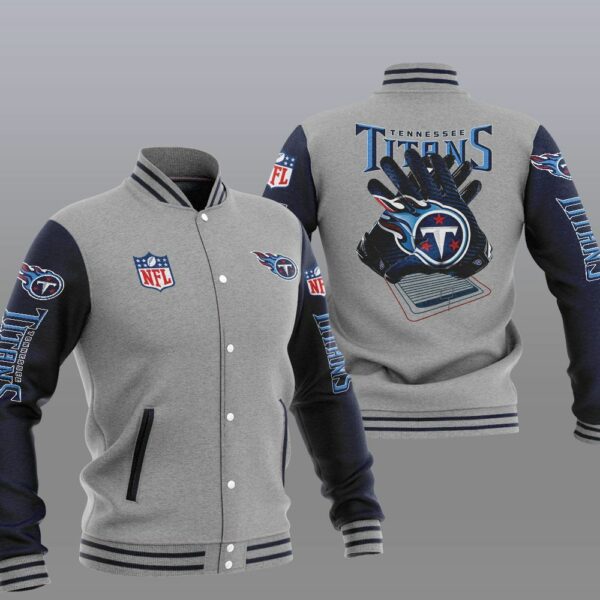 NFL Tennessee Titans Grey Baseball Jacket