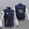 NFL Tennessee Titans Navy Blue Baseball Jacket NFL Tennessee Titans Navy Blue Baseball Jacket