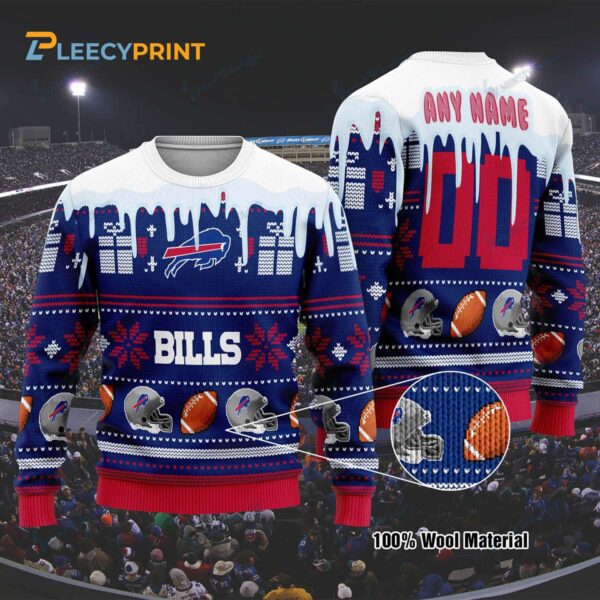 Personalized Buffalo Bills Custom Name Ugly Christmas Sweater Buffalo Bills Ugly Sweater