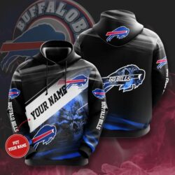Personalized Buffalo Bills Custom name All Over Print Hoodie 3D skull for fan