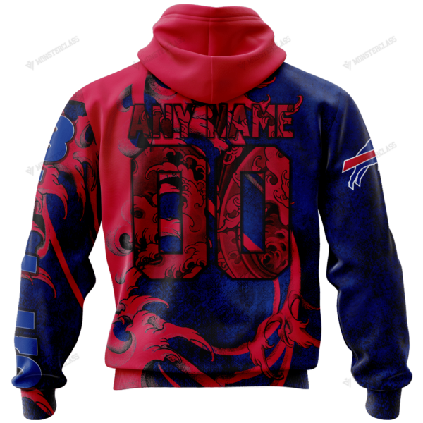 Personalized Buffalo Bills nfl Japanese Style Skull custom name jersey 3d shirt hoodie for fan