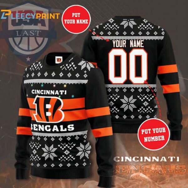 Personalized Cincinnati Bengals NFL Ugly Sweater Cincinnati Bengals Gifts Bengals Ugly Sweater