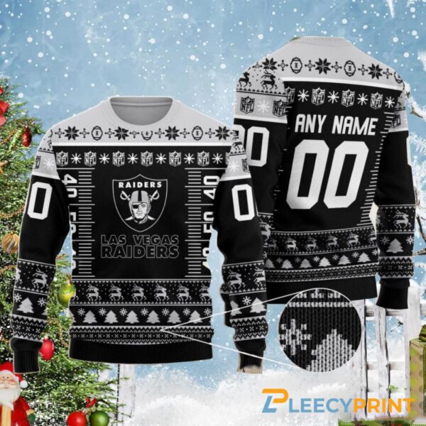 Personalized Raiders Ugly Sweater NFL Logo Las Vegas Raiders Ugly Christmas Sweater