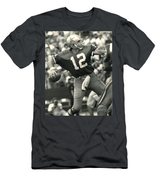 Roger Staubach Vintage Nfl Poster Dallas Cowboys t-shirt