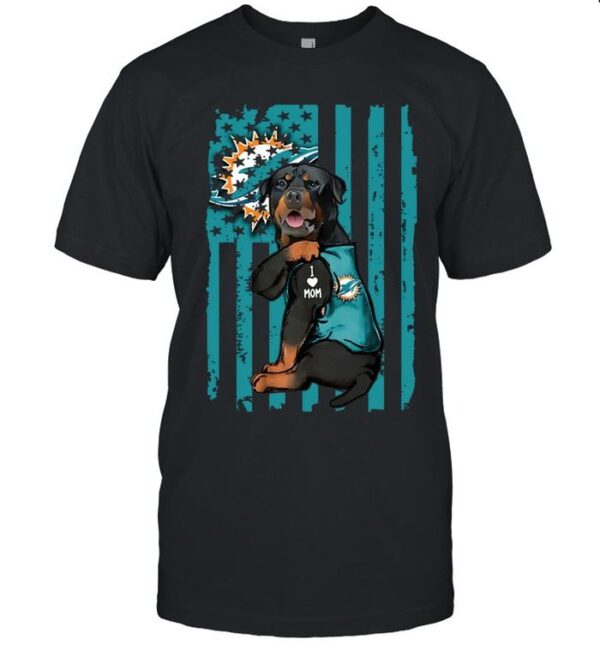 Rottweiler Miami Dolphins T Shirt For Fan