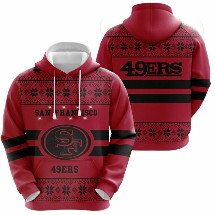 NFL San Francisco 49ers 3D hoodie, christmas red pattern Sports gift for fan