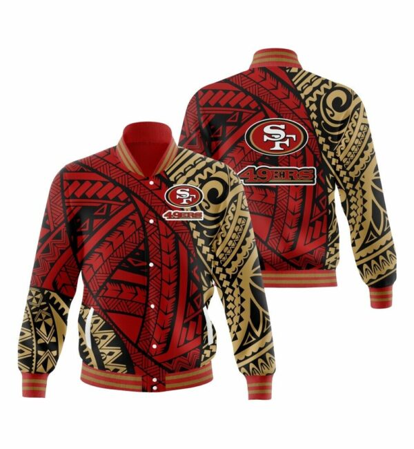 San Francisco 49ers 3D grapffity base ball Jacket Snap Button Coat