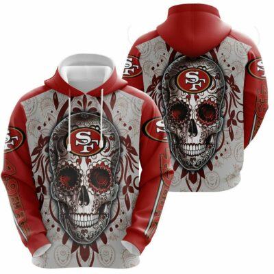 San Francisco 49ers 3D skull Hoodie Sports coat for fan