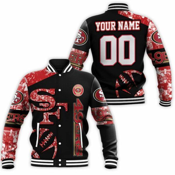 San Francisco 49ers Nfl 3d Personalized Baseball Jacket for fan