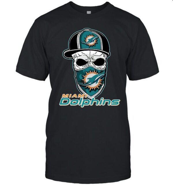 Skull Hat Miami Dolphins T Shirt NFL custom for fan