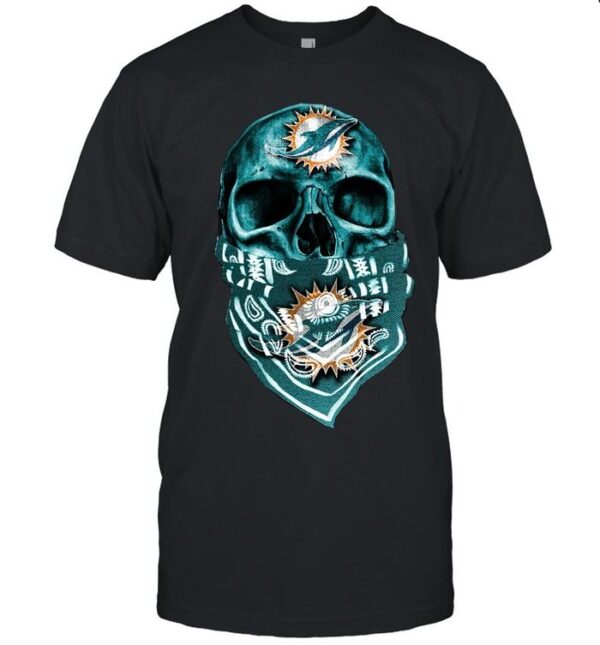 Skull free style Miami Dolphins T Shirt For Fan