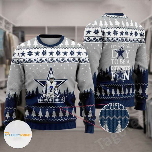 Trevon Diggs #7 NFL Dallas Cowboys Ugly Sweater happy christmas