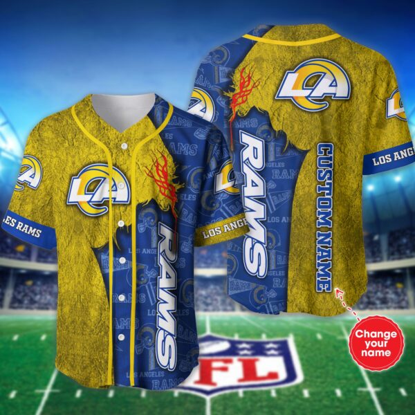new Personalized maps Los Angeles Rams nfl Baseball Jersey shirt for fans