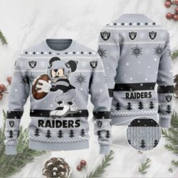 Las Vegas Raiders Mickey Football Player Christmas Sweater