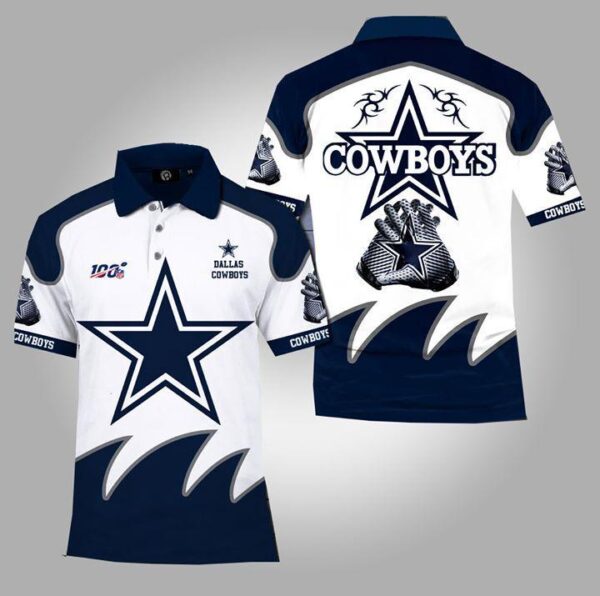 100th Nfl Dallas Cowboys 3d Printed Polo