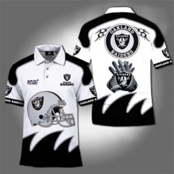 100th Nfl Oakland Raiders For Football Fan Polo 3d Printed Polo cotton t-shirt Hoodie Mug