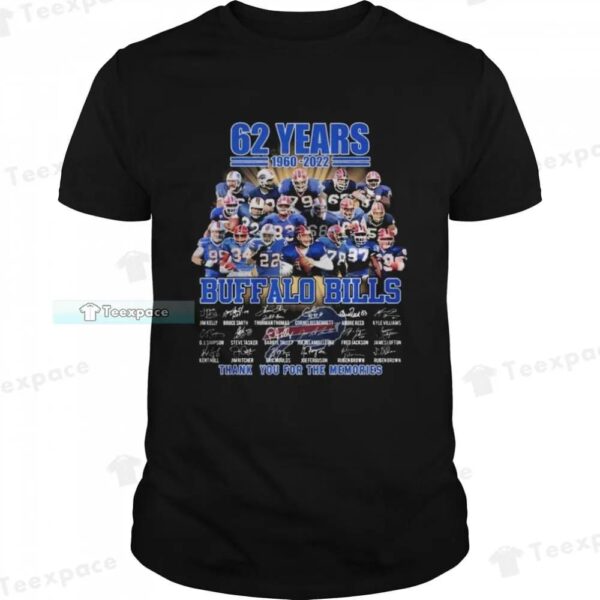 1960 2022 62 Years Thank You For The Memories Bills Shirt