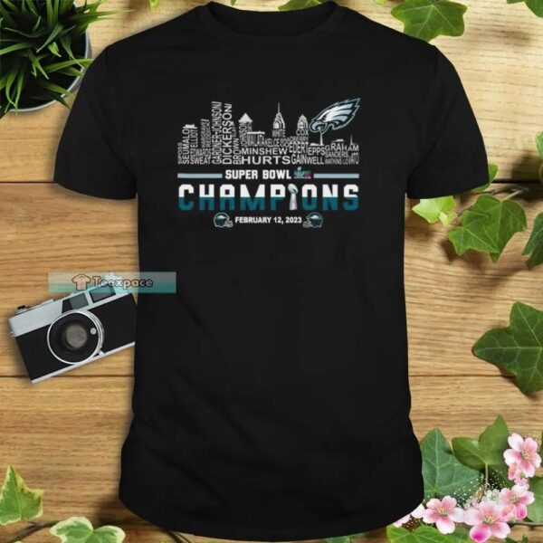 2023 Super BOWL LVII Champions Typesetting Eagles Shirt