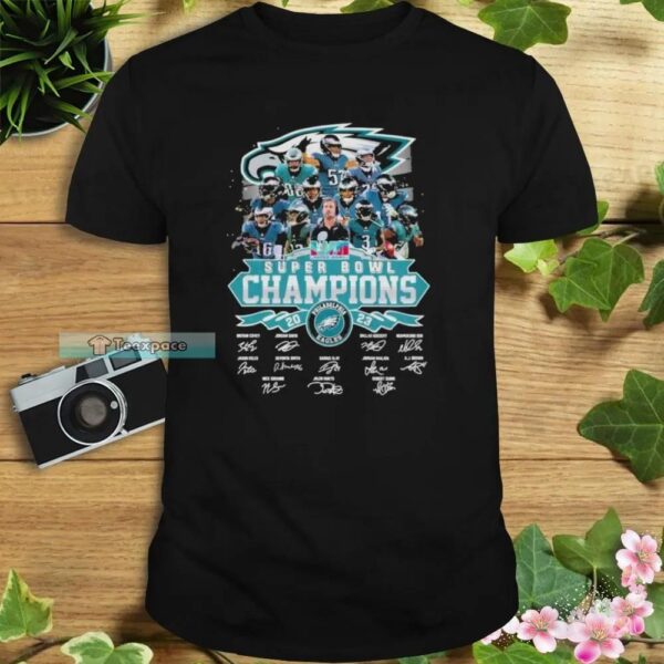 2023 Super Bowl LVII Champions All Team Signatures Eagles Shirt