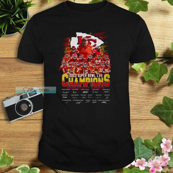 2023 Super Bowl LVII Champions All Teams Signatures Chiefs Shirt