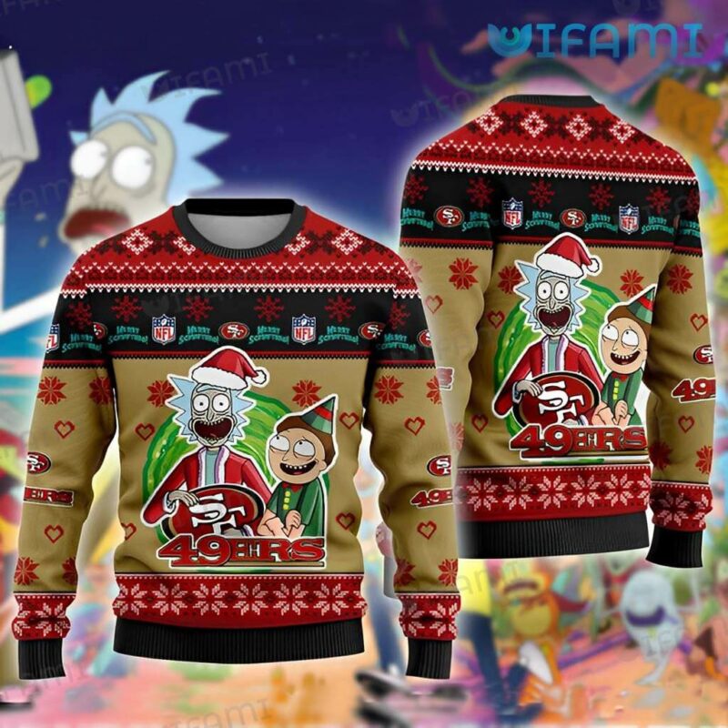 49ers Ugly Christmas Sweater Rick And Morty San Francisco 49ers Gift