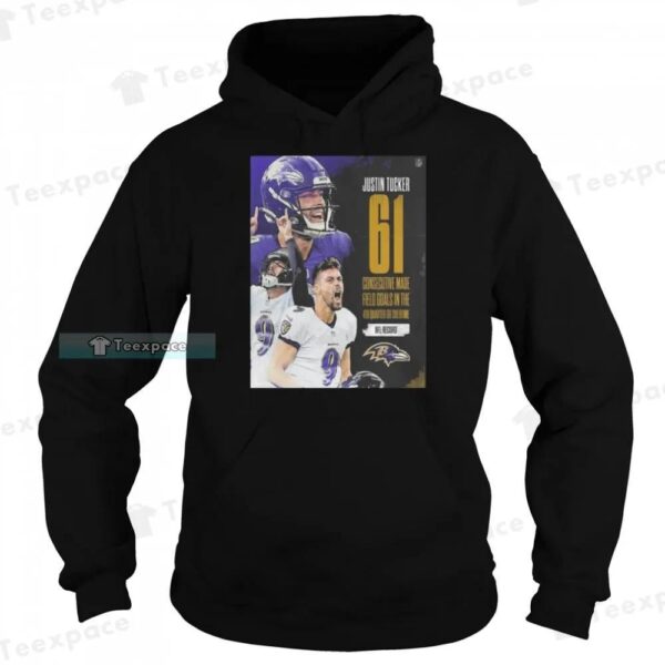 Baltimore Ravens Justin Tucker 61 Field Goals In Nfl Shirt 2