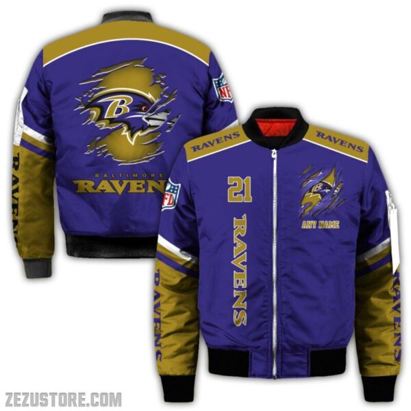 Baltimore Ravens NFL all over 3D Bomber jacket fooball gift for fan