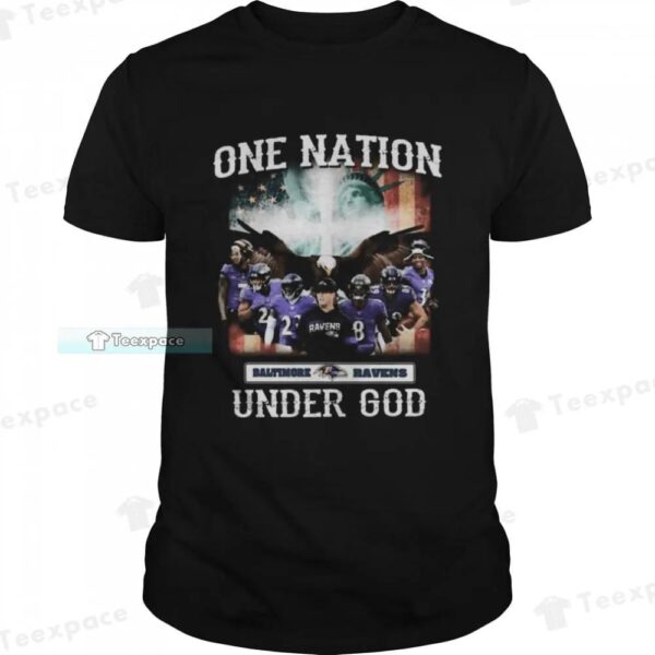 Baltimore Ravens One Nation Under God American Flag Shirt 1