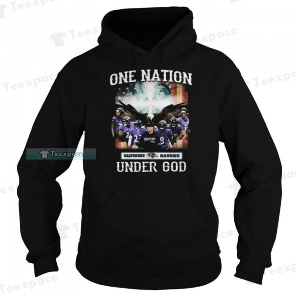 Baltimore Ravens One Nation Under God American Flag Shirt 2