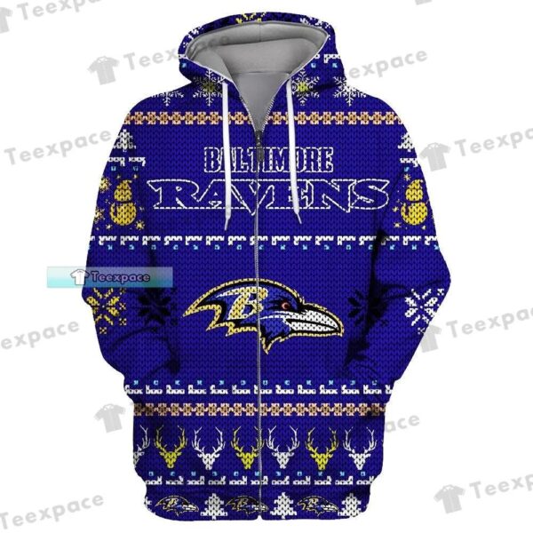 Baltimore Ravens Snowflakes Snowman Reindeers Pattern Christmas 1