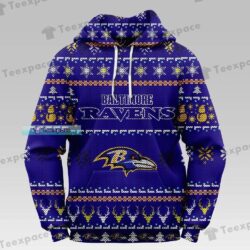 Baltimore Ravens Snowflakes Snowman Reindeers Pattern Christmas 2