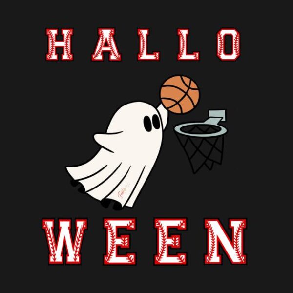 Basketball Ghost Halloween T Shirt 2 1