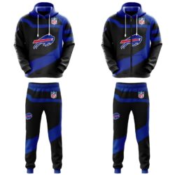 Buffalo Bills nfl 2 Piece Tracksuit Casual Hooded Sweatsuit Jogging Outfit gift