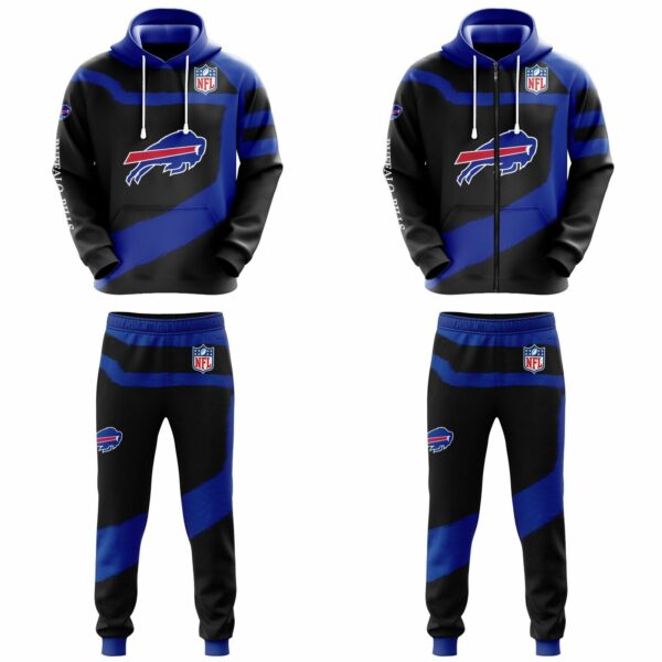 Buffalo Bills nfl 2 Piece Tracksuit Casual Hooded Sweatsuit Jogging Outfit gift