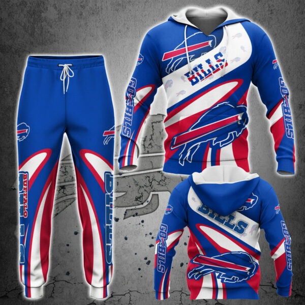 Buffalo Bills nfl Men’s Tracksuit Set 2 Piece Hooded Sweatsuit Jogging Suit fan Gift
