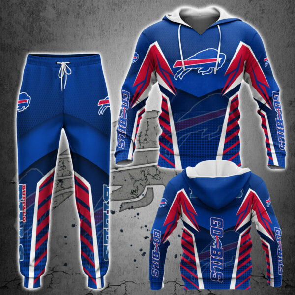 Buffalo Bills nfl Mens Tracksuit Set 2 Piece Hooded Sweatsuit Jogging Suit fan Gift v1