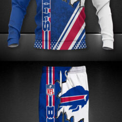 Buffalo Bills nfl Men's Tracksuit Set 2 Piece Hooded Sweatsuit Jogging Suit fan Gift v3